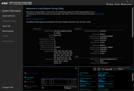 13900Kにインテル XTU「Intel Extreme Tuning Utility」のSpeed Optimizer を使ってみた。